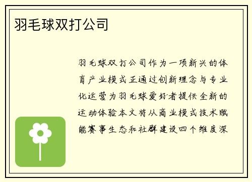 羽毛球双打公司